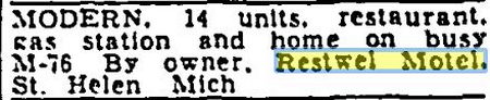 Restwel Motel - May 25 1960 Ad
